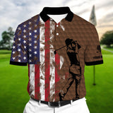 Max Corners Smoke US Flag Multicolor Personalized 3D Golf Polo Shirt