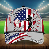 Max Corners Grey US Flag Cracked Baseball Custom 3D Cap