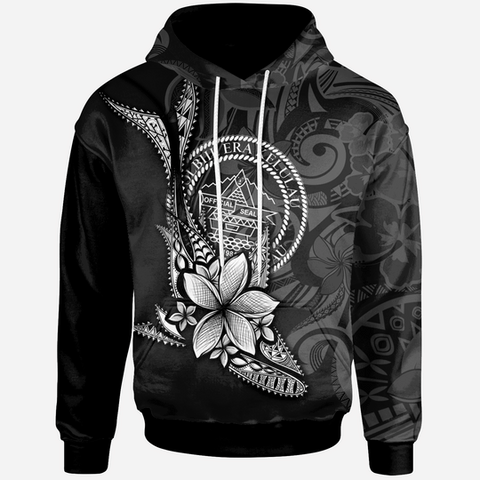 Maxcorners Palau Hoodie - Fish With Plumeria Flowers Style