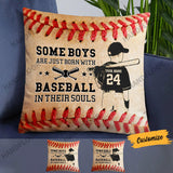 SOME BOYS ARE JUST BORN WITH BASEBALL PERSONALIZED PILLOWCASE