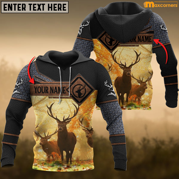 Maxcorners Deer Hunting Personalized Name 3D Over Printed Hoodie