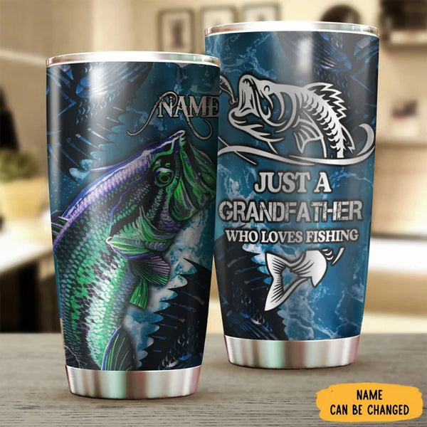 Maxcorners Just A Grandfather Who Loves Fishing Personalized Name Tumbler