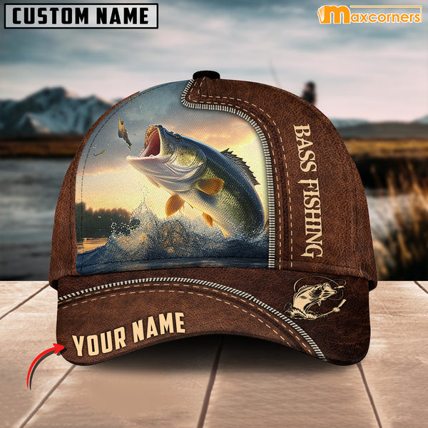 Maxcorners Personalized Name Bass Fishing Cap