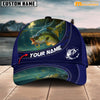 Maxcorners Bass Fishing Personalized Name 3D Over Printed Cap