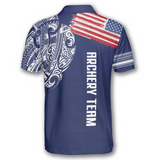 Maxcorners US Flag Tribal Pattern Personalized Name Shirt
