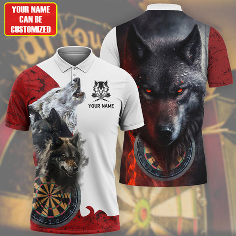 Max Corners Dartboard Wolf Rising 3D Personalized Sport Jersey Polo Shirt