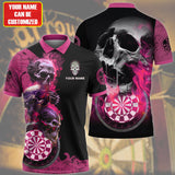 Max Corners Darts Color Flame Skull Multicolored 3D Personalized Sport Jersey Polo Shirt