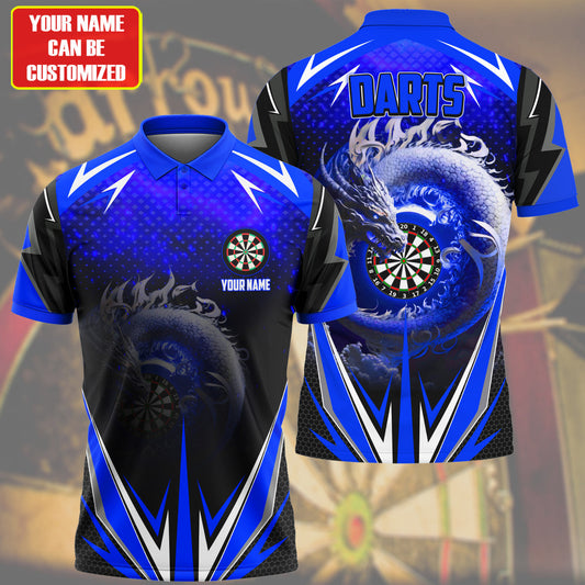 Max Corners Darts White Dragon Multicolored 3D Personalized Sport Jersey Polo Shirt