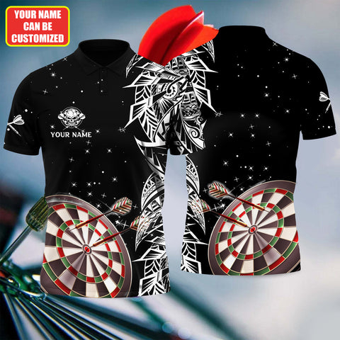 Max Corners Black & White Tattoo Maori Darts 3D Personalized Sport Jersey Polo Shirt