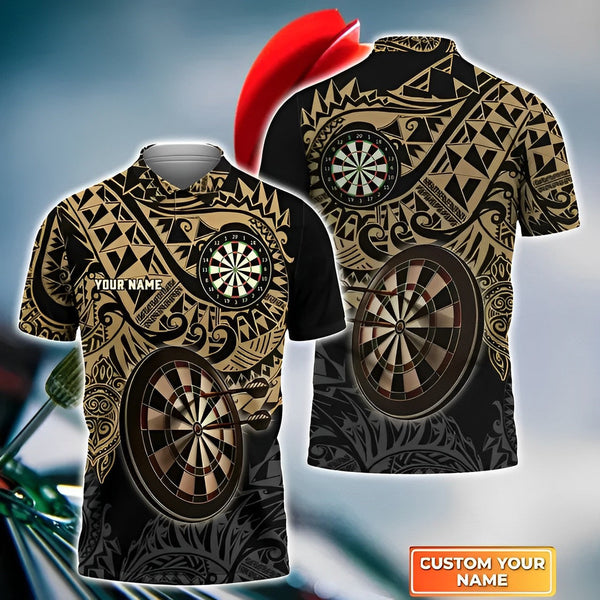 Max Corners Brown Tattoo Darts 3D Personalized Sport Jersey Polo Shirt