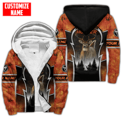 Maxcorners Deer Hunting Orange Personalized Name 3D Over Printed Hoodie
