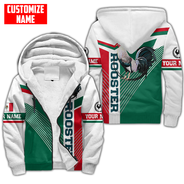 Maxcorners Personalized Name Rooster Green Unisex Hoodie