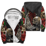 Maxcorners Skull Rooster And Rose Hoodie