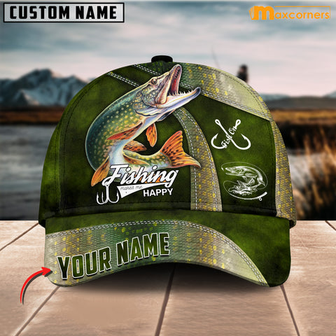 Maxcorners Personalized Northern Pike Fishing Classic Cap