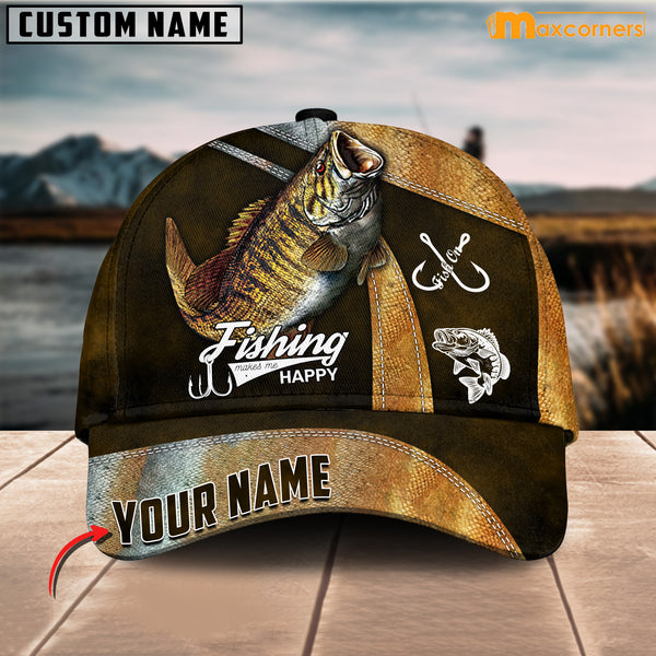 Maxcorners Personalized Smallmouth Bass Fishing Classic Cap