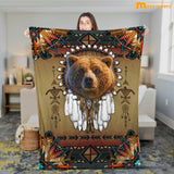 Maxcorners Bear Native American 3D All Over Printed Blanket