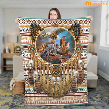 Maxcorners Native American 3D All Over Printed Blanket