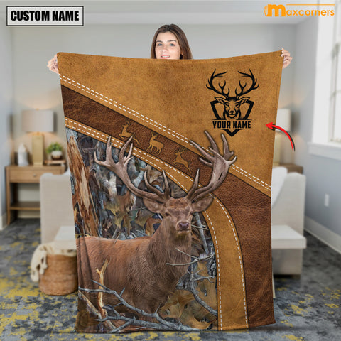 Maxcorners Personalized Raindeer Hunting Blanket