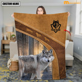 Maxcorners Personalized Wolf Blanket