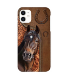 Horse Love Leather Pattern Personalized Phone Case - IPHONE