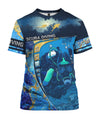 Maxcorners Scuba Diving Dark Blue All Over Printed Shirt