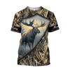 Maxcorners Moose Hunting 3D Over Printed Hoodie