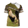 Maxcorners Rooster On The Grass All Over Printed Unisex Deluxe Hoodie