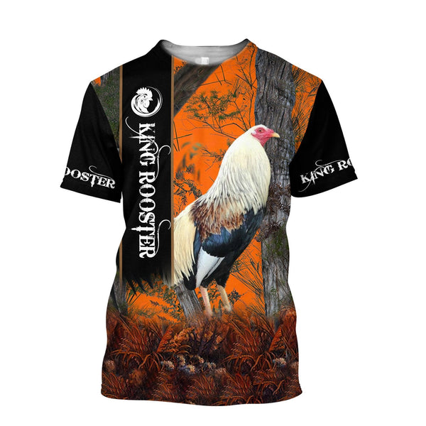 Maxcorners Rooster King Camo Orange All Over Printed Hoodie