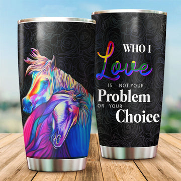 Maxcorners LGBT Pride Love Horse Couple Tumbler
