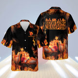 Maxcorners Bowling Champion Personalized Name Hawaiian Shirt