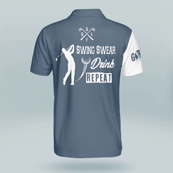 Maxcorners Golf Premium Swing Swear Drink Repeat All Over Printed Shirt