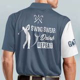 Maxcorners Golf Premium Swing Swear Drink Repeat All Over Printed Shirt