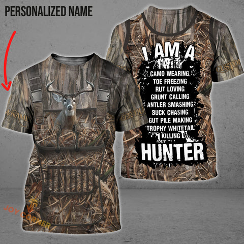 Maxcorners Customized Name I Am A Deer Hunter All Over Printed 3D Shirts