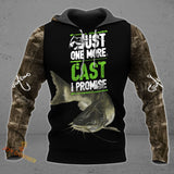 Maxcorners Just One More Cast I Promise Shirt 3D Design All Over Printed