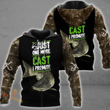 Maxcorners Just One More Cast I Promise Shirt 3D Design All Over Printed