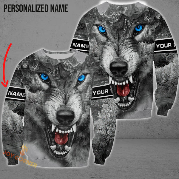 Maxcorners White Wolf Shirts Personalized 3D Design All Over Printed
