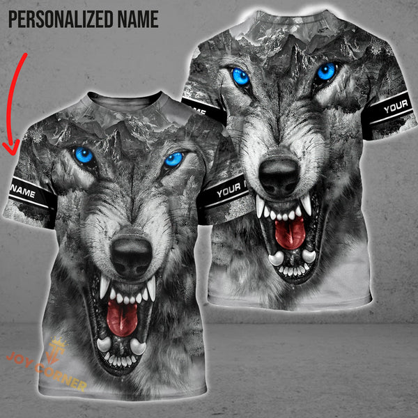 Maxcorners White Wolf Shirts Personalized 3D Design All Over Printed
