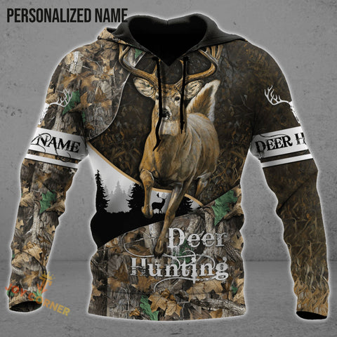 Maxcorners Personalized Deer Hunting Camo Autunm 3D Design All Over Printed