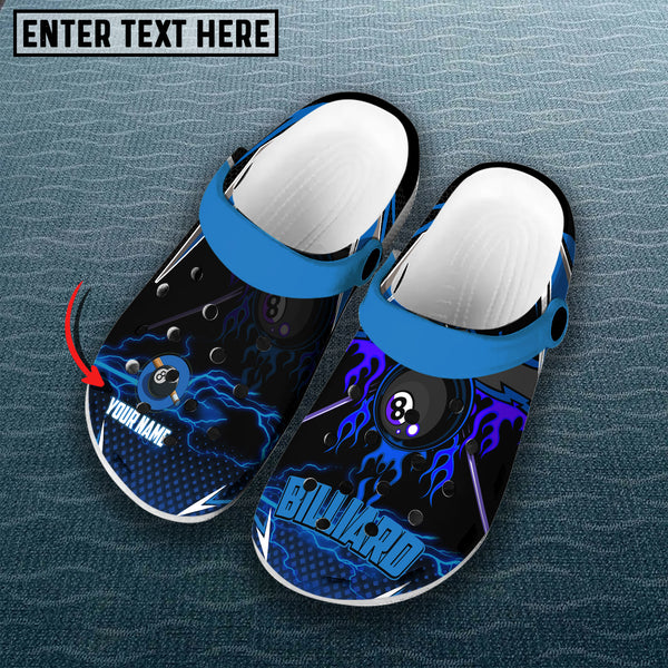 Maxcorners Billiard Blue Fire Personalized Name Crocs