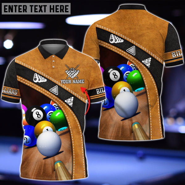 Maxcorners Billiard Brown N Black Personalized Name Shirt