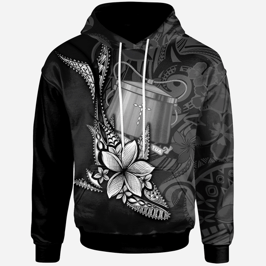 Maxcorners Tokelau Hoodie - Fish With Plumeria Flowers Style