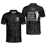 Maxcorners Golf Premium Swing Swear Drink Repeat Personalized Name All Over Printed Shirt