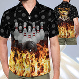 Maxcorners Flame Skull Personalized Name Hawaiian Shirt