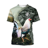 Maxcorners Rooster Unisex Deluxe Green Hoodie