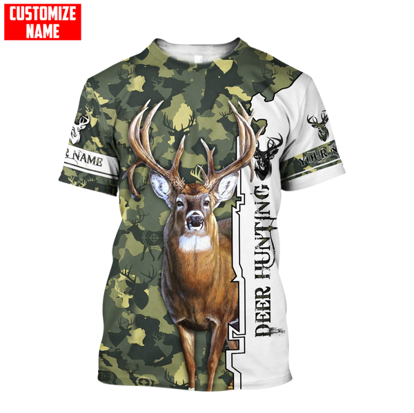 Maxcorners Deer Hunting Personalized 3D Over Printed Hoodie