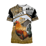 Maxcorners Brown Red Rooster Unisex Deluxe Hoodie