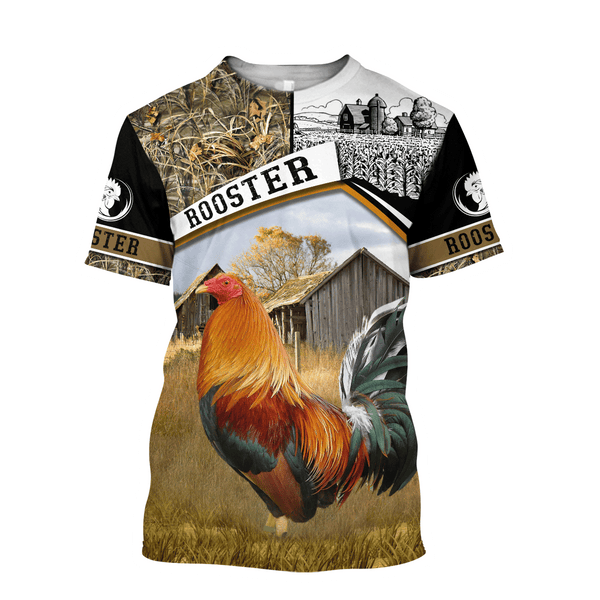 Maxcorners Brown Red Rooster Unisex Deluxe Hoodie