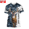 Maxcorners Deer Hunting Personalized Name 3D Over Printed Hoodie