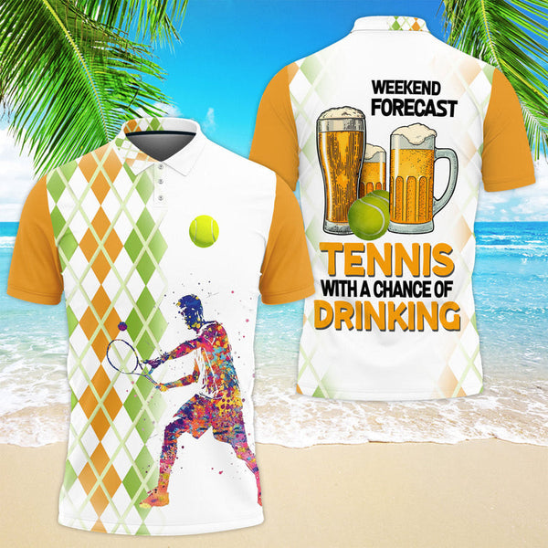 Maxcorners Tennis With A Chance Of Drinking All Over Printed Shirt