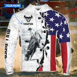 Maxcorners Personalized Bull Riding Rodeo American Flag
